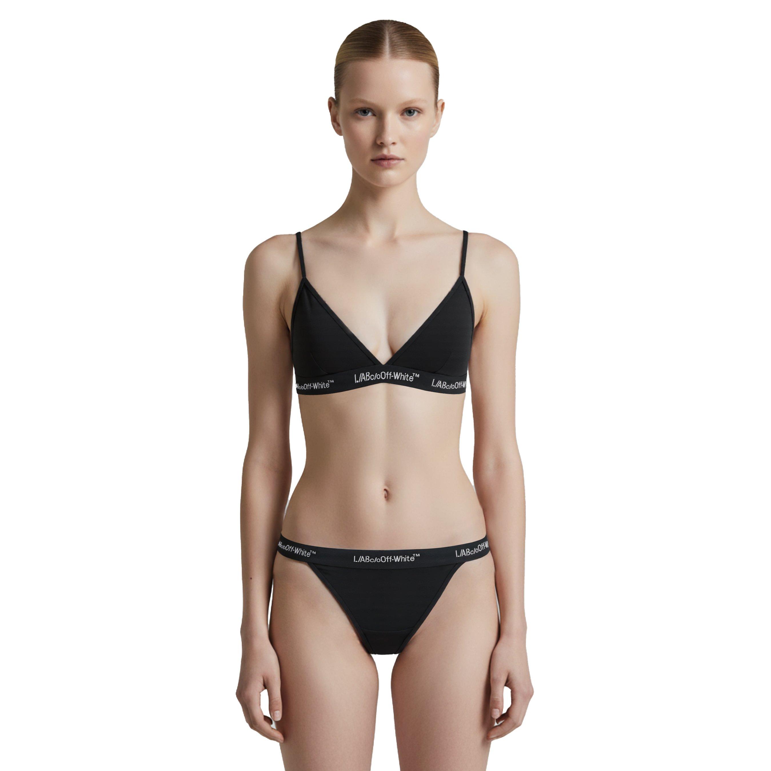 L/AB c/o Off-White Women&rsquo;s Thin Strap Triangle Bra - Black - BLACK